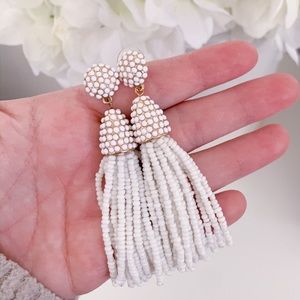 Baublebar White Piñata Tassel Earrings